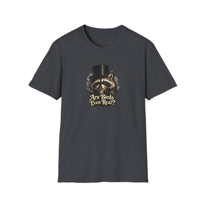 Are Birds Even Real? Raccoon Whisper Conspiracy T-Shirt