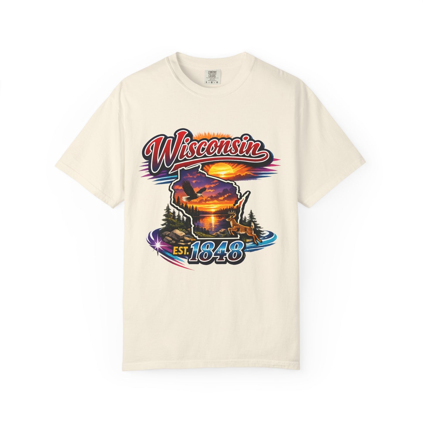 Wisconsin Sunset Scenic T-Shirt — Est. 1848 State Pride Tee