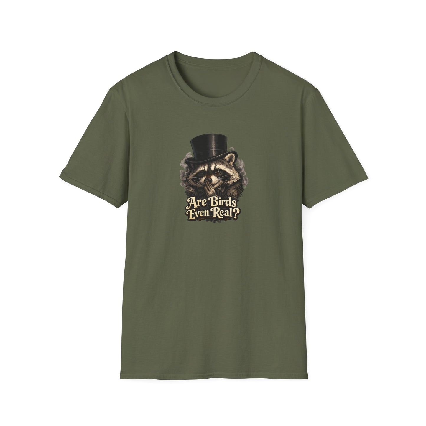 Are Birds Even Real? Raccoon Whisper Conspiracy T-Shirt