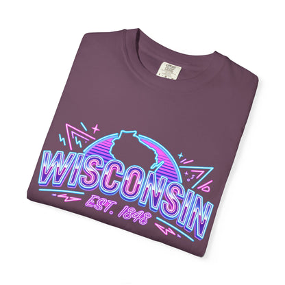 Wisconsin Retro Neon T-Shirt – EST. 1848 State Pride Tee