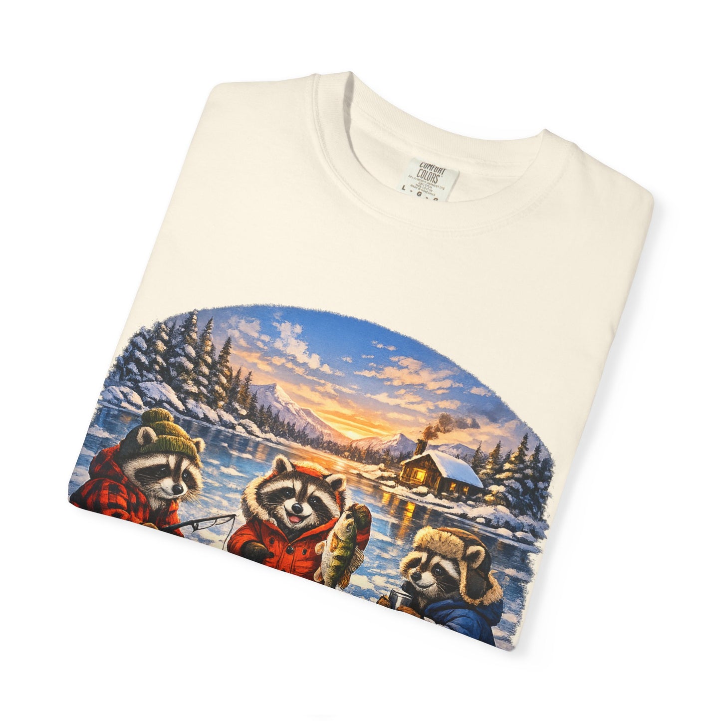 Ice Fishing Raccoons T-Shirt