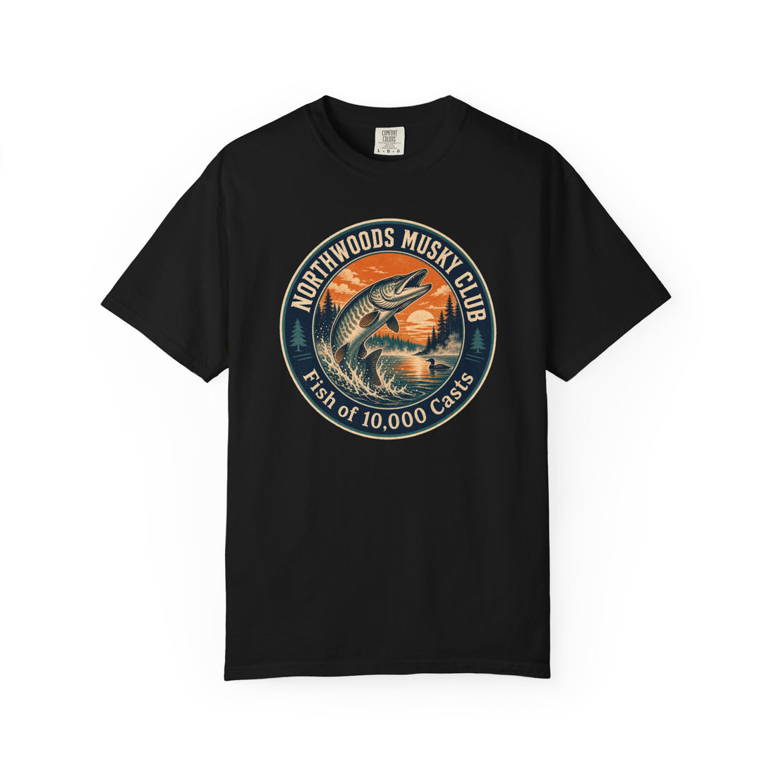 Northwoods Musky Club T-Shirt – Vintage Muskie Fishing Graphic Tee | Fish of 10,000 Casts