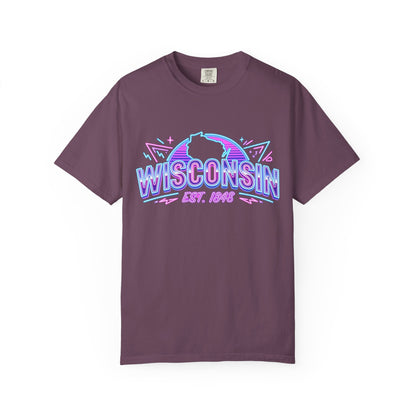 Wisconsin Retro Neon T-Shirt – EST. 1848 State Pride Tee