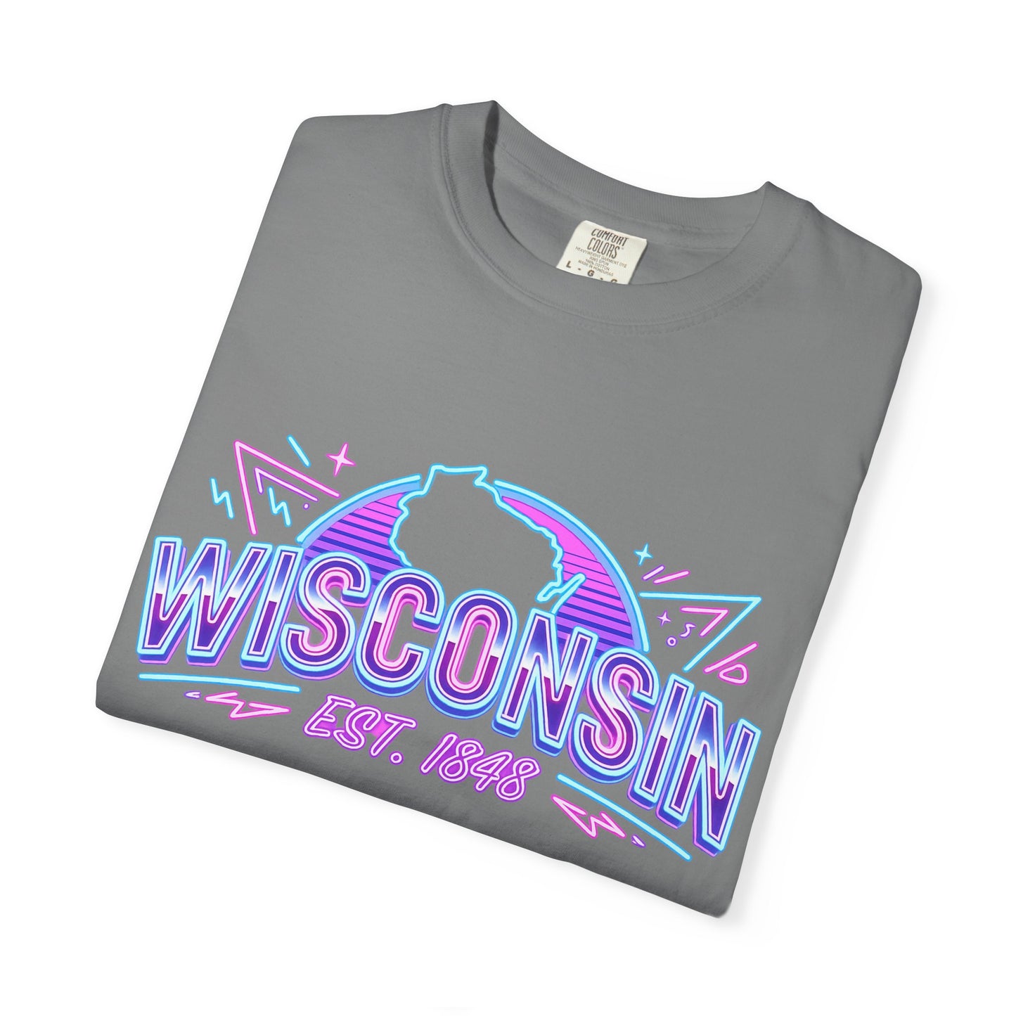 Wisconsin Retro Neon T-Shirt – EST. 1848 State Pride Tee