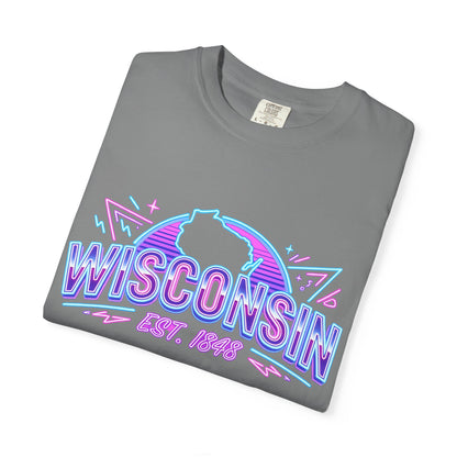 Wisconsin Retro Neon T-Shirt – EST. 1848 State Pride Tee