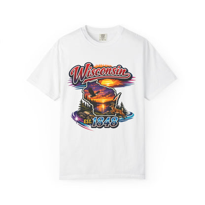 Wisconsin Sunset Scenic T-Shirt — Est. 1848 State Pride Tee