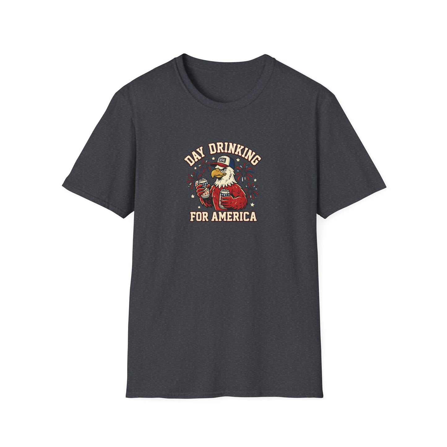 Day Drinking for America T‑Shirt – Patriotic Eagle Beer Design