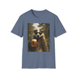Badger Holding Beer T‑Shirt – Funny Forest Animal Drinking Tee