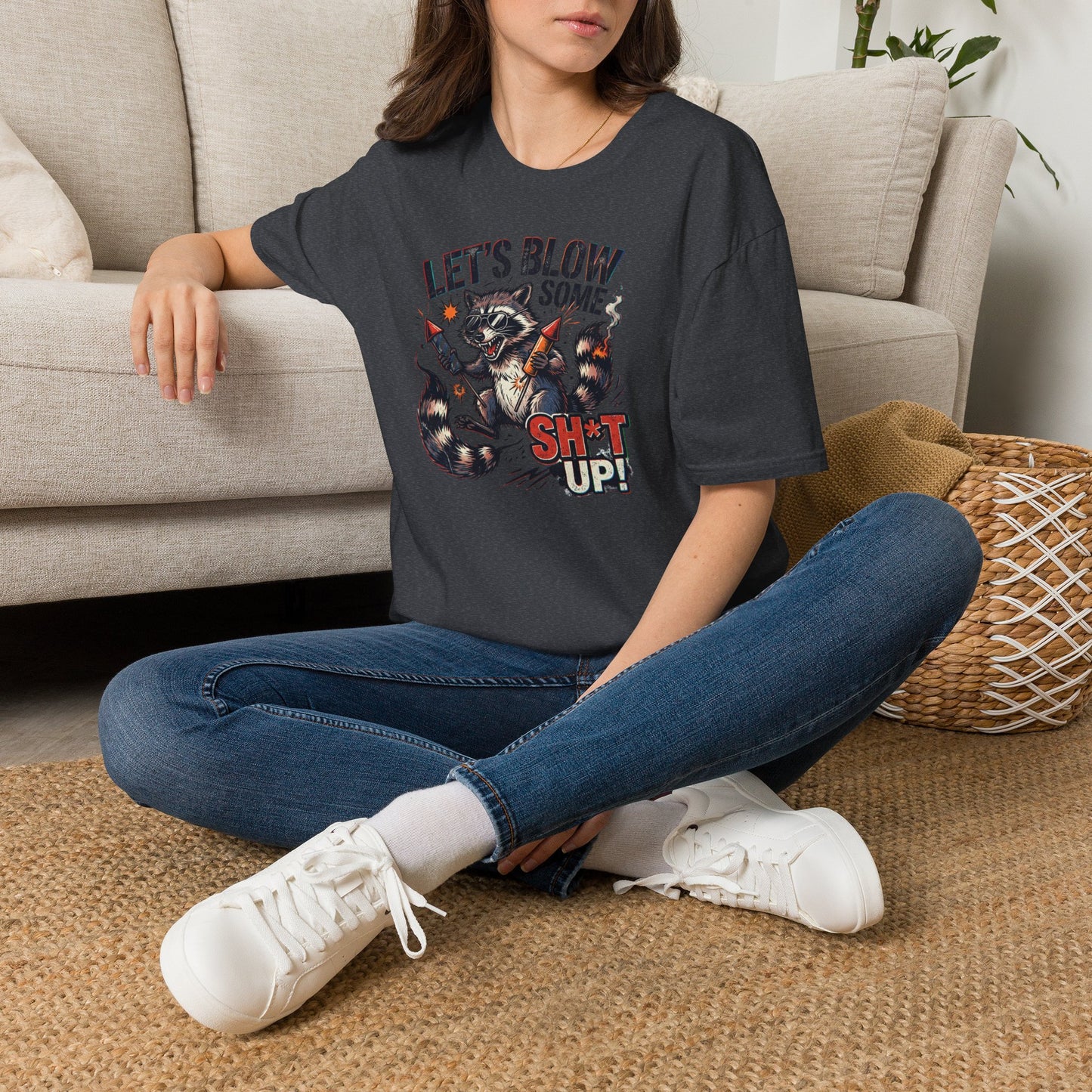 Let’s Blow Some Sh*t Up Raccoon 4th of July Shirt – Funny Patriotic Fireworks Tee*