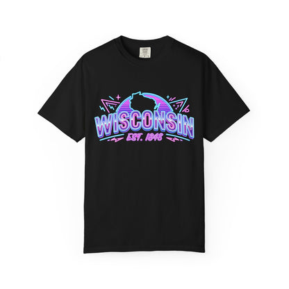 Wisconsin Retro Neon T-Shirt – EST. 1848 State Pride Tee