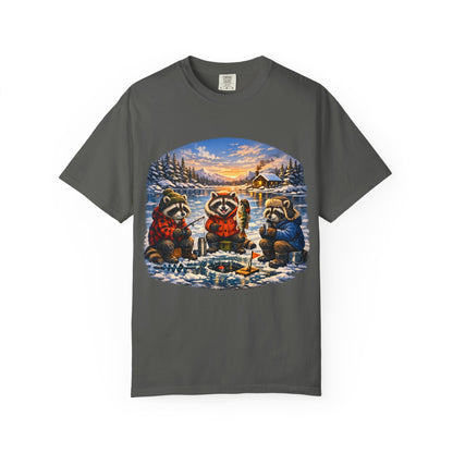 Ice Fishing Raccoons T-Shirt