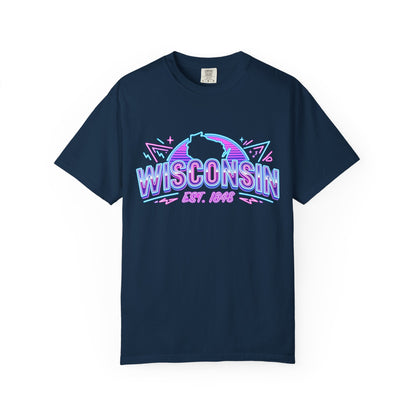 Wisconsin Retro Neon T-Shirt – EST. 1848 State Pride Tee