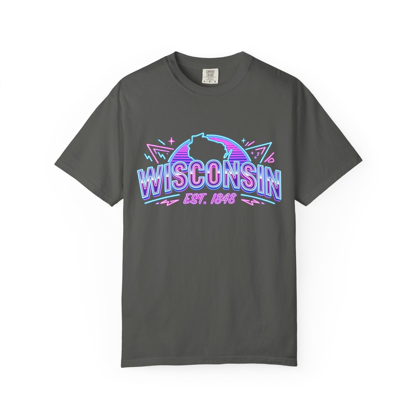 Wisconsin Retro Neon T-Shirt – EST. 1848 State Pride Tee