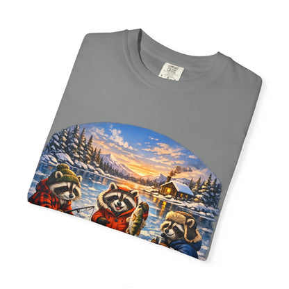 Ice Fishing Raccoons T-Shirt