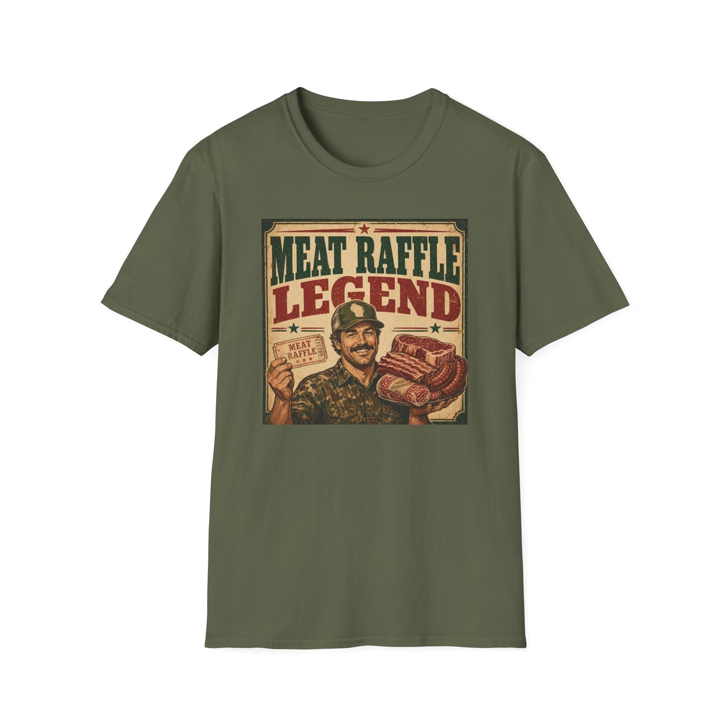 Meat Raffle Legend T-Shirt — Retro Wisconsin Bar Humor Tee