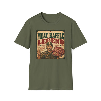 Meat Raffle Legend T-Shirt — Retro Wisconsin Bar Humor Tee