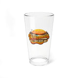 Wisconsin Retro Sunset Pint Glass