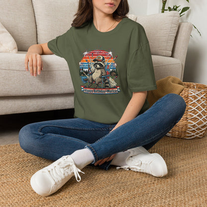 Happy Birthday ’Murica Raccoon T-Shirt – Funny Patriotic Fireworks Tee