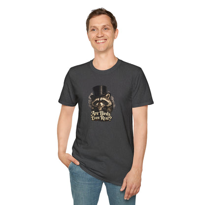 Are Birds Even Real? Raccoon Whisper Conspiracy T-Shirt