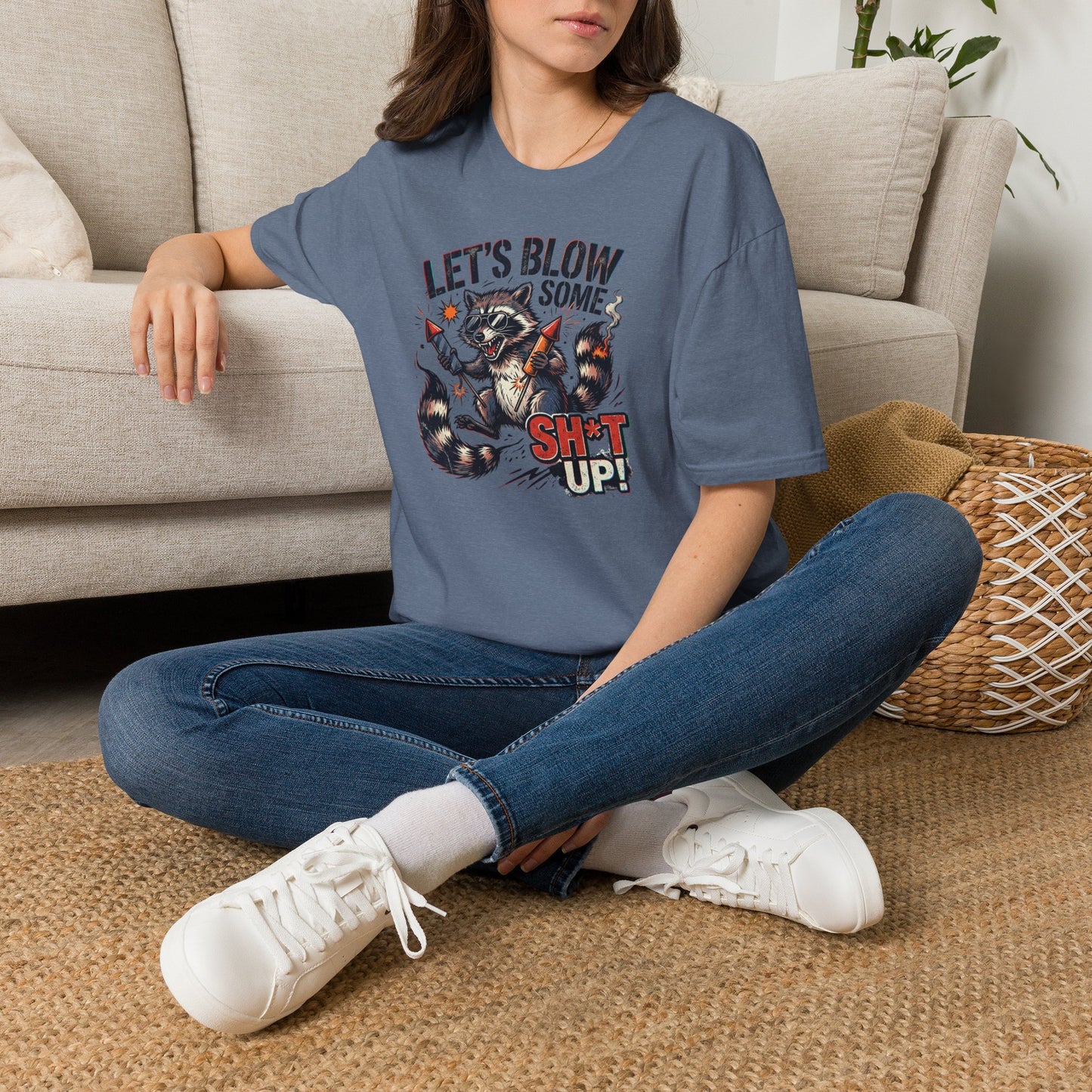 Let’s Blow Some Sh*t Up Raccoon 4th of July Shirt – Funny Patriotic Fireworks Tee*
