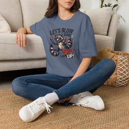 Let’s Blow Some Sh*t Up Raccoon 4th of July Shirt – Funny Patriotic Fireworks Tee*