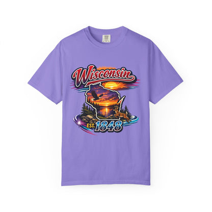 Wisconsin Sunset Scenic T-Shirt — Est. 1848 State Pride Tee