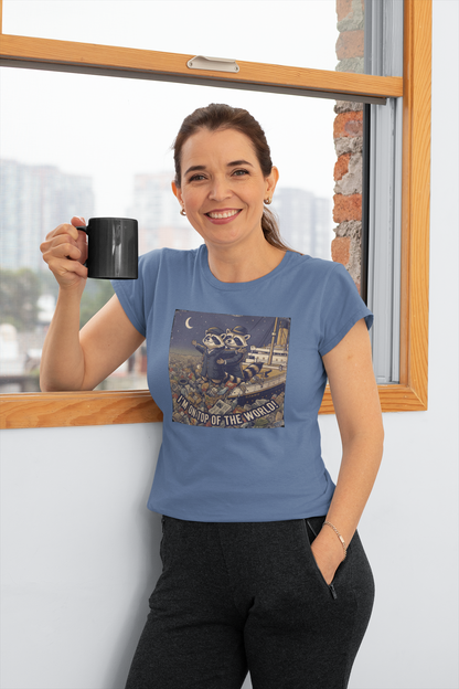 I’m On Top of the World! Raccoon Titanic Parody T-Shirt